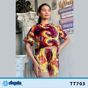Angela Collection Tie Dye Tiktok Short & Top TT703